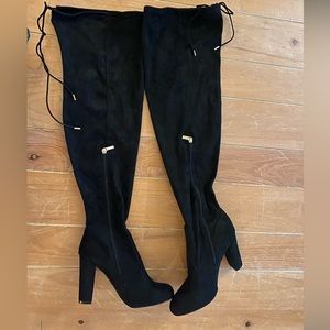 Over Knee Boots in Black. Size 9. Never worn, but threw away box.